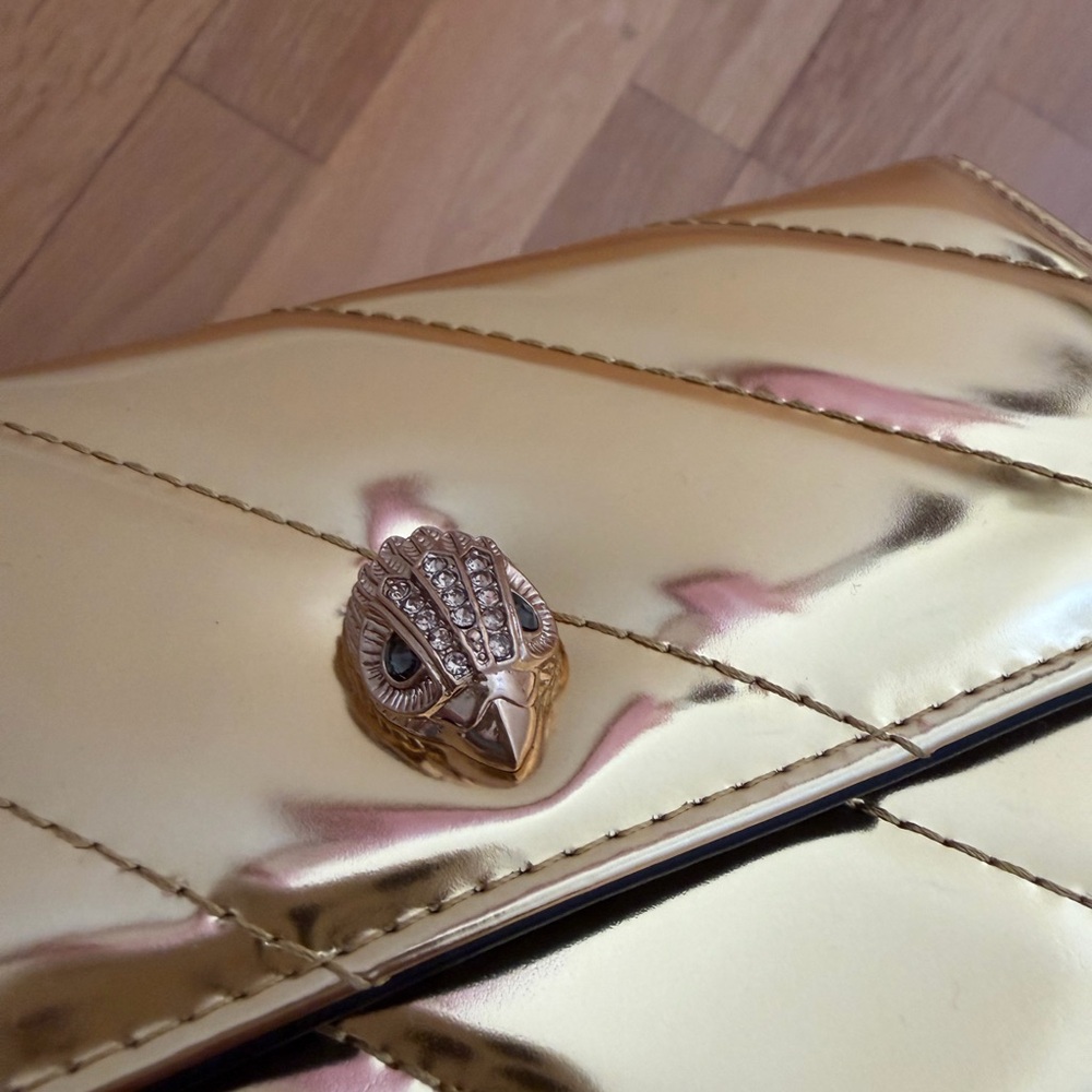 Kurt Geiger Metallic Gold Quilted Clutch/crossbody bag - Picture 5 of 7